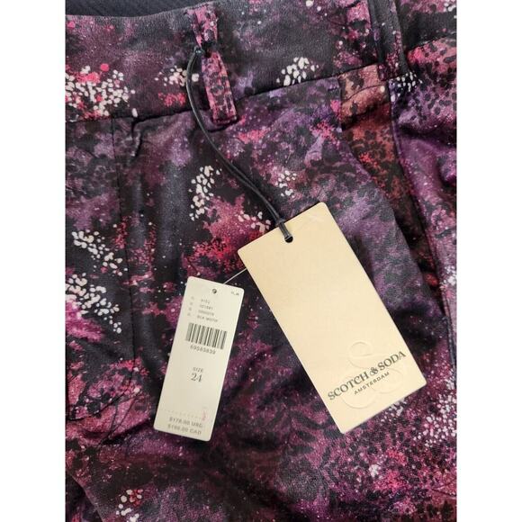 NWT Anthropologie Scotch & Soda Velvet Flare Floral Trousers Pant Size 24 - Picture 8 of 14